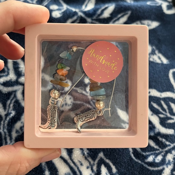 Handcrafted by @carolynhenski Western Cowboy Boots Dangle Earrings - Picture 3 of 4